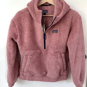 Patagonia Girls’ Lt Star Pink Los Gatos Hoody Sweatshirt Half-Zip- XL (14) NEW